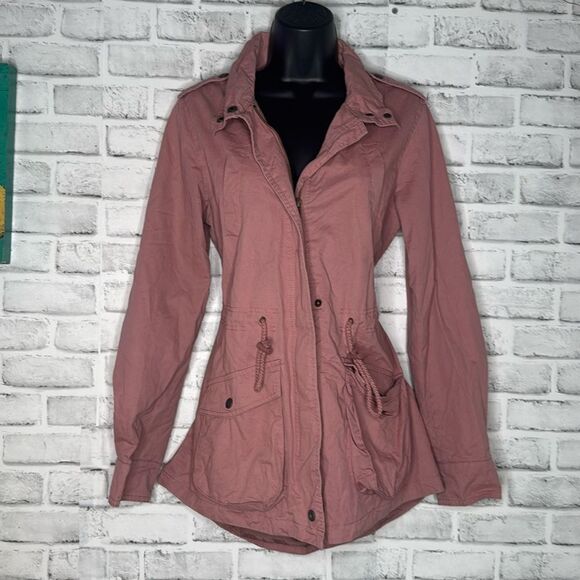 Papaya Pink Zip Up Lightweight Jacket Size Small - Picture 1 of 6
